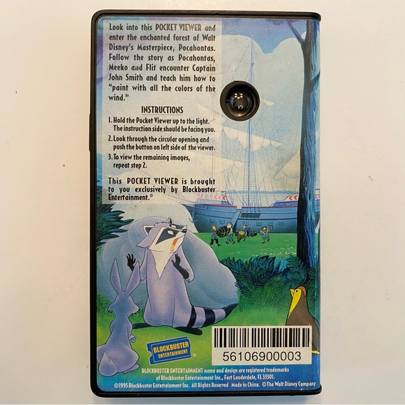 Disney Pocahontas Blockbuster Vintage Pocket Viewer Collectibles Rare HTF 1995 - Picture 2 of 9